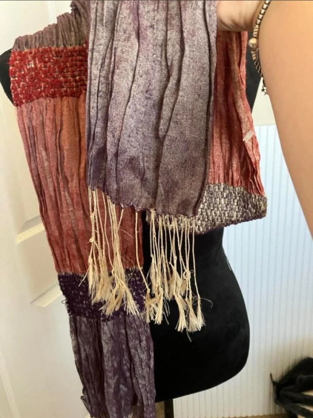 Women’s Multi-Color Crinkled Scarf - Brand Unlabeled